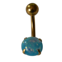 Load image into Gallery viewer, Bauchnabelpiercing Edelstahl gold Opal Stab 10x1.6mm - chic - net.de
