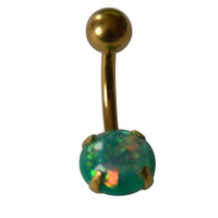 Load image into Gallery viewer, Bauchnabelpiercing Edelstahl gold Opal Stab 10x1.6mm - chic - net.de
