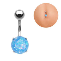 Load image into Gallery viewer, Bauchnabelpiercing Edelstahl gold Opal Stab 10x1.6mm - chic - net.de
