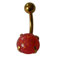 Load image into Gallery viewer, Bauchnabelpiercing Edelstahl gold Opalit Stab 10x1.6mm - chic - net.de
