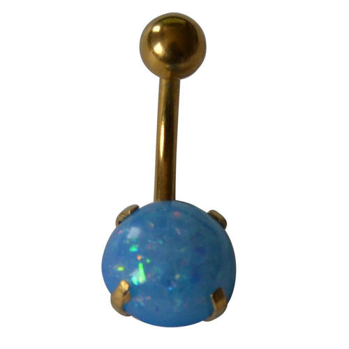 Bauchnabelpiercing Edelstahl gold Opalit Stab 10x1.6mm - chic - net.de