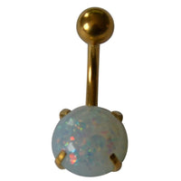 Load image into Gallery viewer, Bauchnabelpiercing Edelstahl gold Opalit Stab 10x1.6mm - chic - net.de

