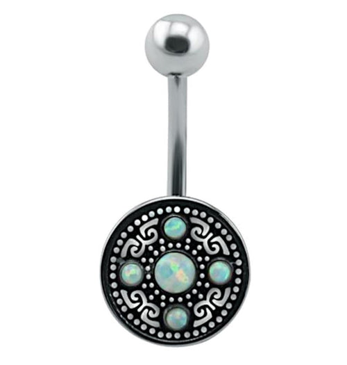 Bauchnabelpiercing Edelstahl Opal Vintage antik - chic - net.de