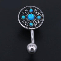 Load image into Gallery viewer, Bauchnabelpiercing Edelstahl Opal Vintage antik - chic - net.de
