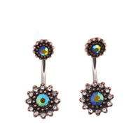 Load image into Gallery viewer, Bauchnabelpiercing Edelstahl rose Kristall Blume - chic - net.de
