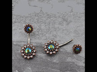 Load image into Gallery viewer, Bauchnabelpiercing Edelstahl rose Kristall Blume - chic - net.de
