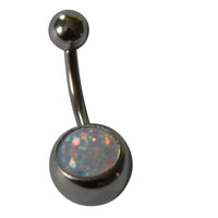 Load image into Gallery viewer, Bauchnabelpiercing Edelstahl silber Resin Opal Stab 10x1.6mm - chic - net.de
