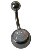 Load image into Gallery viewer, Bauchnabelpiercing Edelstahl silber Resin Opal Stab 10x1.6mm - chic - net.de

