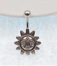Load image into Gallery viewer, Bauchnabelpiercing Edelstahl Sonne silber - chic - net.de
