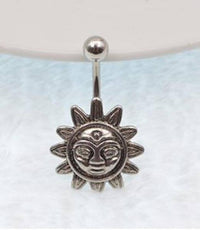 Load image into Gallery viewer, Bauchnabelpiercing Edelstahl Sonne silber - chic - net.de
