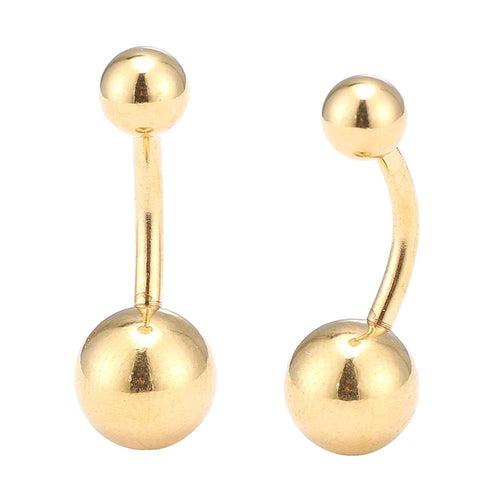 Bauchnabelpiercing Edelstahl zwei Kugeln gold Farben - chic - net.de
