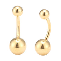 Load image into Gallery viewer, Bauchnabelpiercing Edelstahl zwei Kugeln gold Farben - chic - net.de
