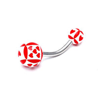 Load image into Gallery viewer, Bauchnabelpiercing Herzchen Würfel Bioflex 2 Kugeln Bananenpiercing Edelstahl nickelfrei - chic - net.de
