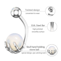 Load image into Gallery viewer, Bauchnabelpiercing Kralle Edelstahl Stein - chic - net.de
