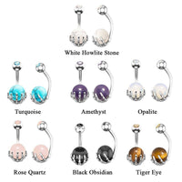 Load image into Gallery viewer, Bauchnabelpiercing Kralle Edelstahl Stein - chic - net.de
