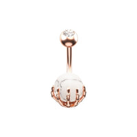 Load image into Gallery viewer, Bauchnabelpiercing Kralle Edelstahl Stein - chic - net.de
