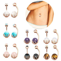 Load image into Gallery viewer, Bauchnabelpiercing Kralle Edelstahl Stein - chic - net.de
