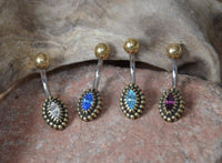 Load image into Gallery viewer, Bauchnabelpiercing Messing Edelstahl gold Kristall Auge - chic - net.de
