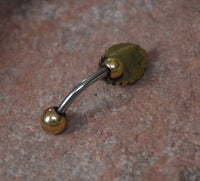 Load image into Gallery viewer, Bauchnabelpiercing Messing Edelstahl gold Kristall Auge - chic - net.de
