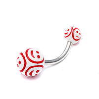 Cargar imagen en el visor de la galería, Bauchnabelpiercing Smilie Gesichter Bioflex 2 Kugeln Bananenpiercing Edelstahl nickelfrei - chic - net.de
