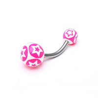 Cargar imagen en el visor de la galería, Bauchnabelpiercing Stern Kreis Bioflex 2 Kugeln Bananenpiercing Edelstahl nickelfrei - chic - net.de
