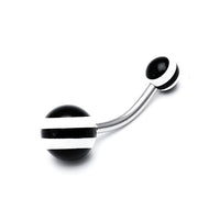 Cargar imagen en el visor de la galería, Bauchnabelpiercing Streifen neon bunt Regenbogen Bioflex Kugeln Bananenpiercing Edelstahl nickelfrei - chic - net.de
