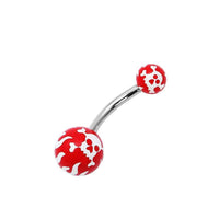 Load image into Gallery viewer, Bauchnabelpiercing Totenkopf Flammen Pirat Bioflex 2 Kugeln Bananenpiercing Edelstahl nickelfrei - chic - net.de
