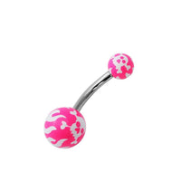 Load image into Gallery viewer, Bauchnabelpiercing Totenkopf Flammen Pirat Bioflex 2 Kugeln Bananenpiercing Edelstahl nickelfrei - chic - net.de
