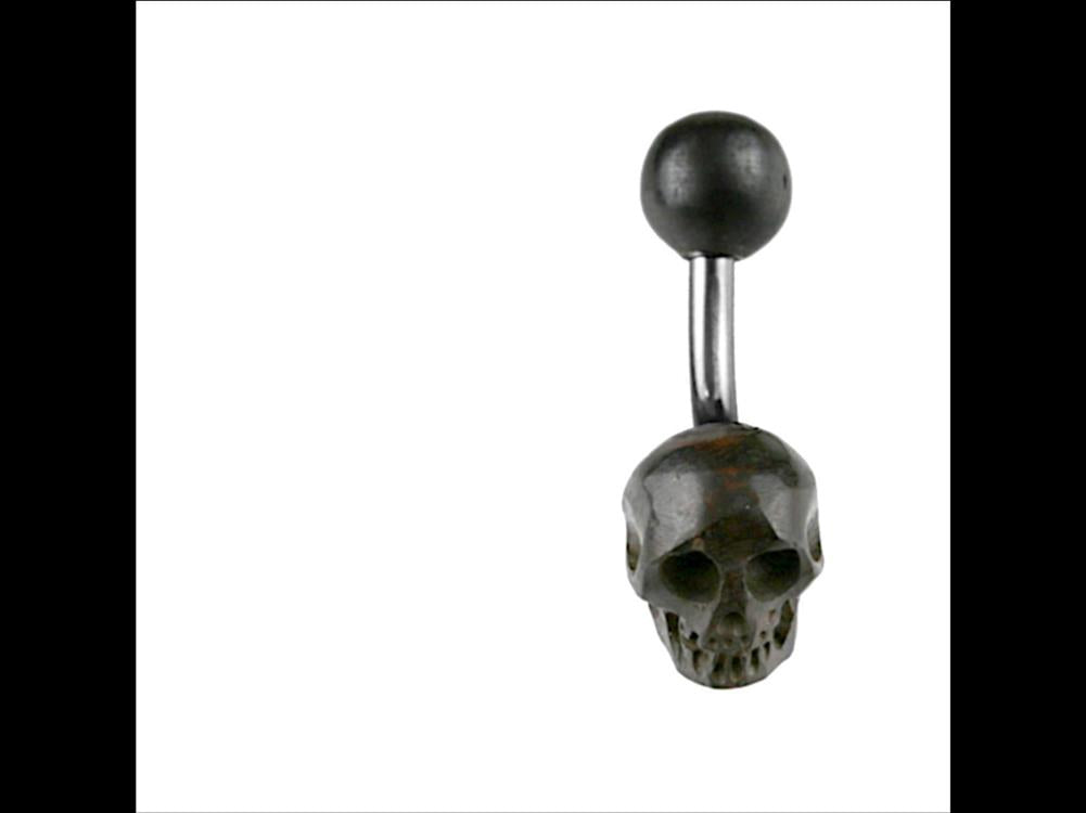 Bauchnabel Piercing Edelstahl Knochen Skull
