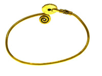 Cargar imagen en el visor de la galería, Brass Armreif gold Türkis Spirale rund Kugeln verstellbar - chic - net.de
