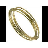Load image into Gallery viewer, Brass Armreife Messing antik golden gehämmert 5er Set dünn nickelfrei 65 mm Innendurchmesser - chic - net.de
