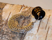 Load image into Gallery viewer, Brass Ohrringe Blumensichel silbern Messing - chic - net.de
