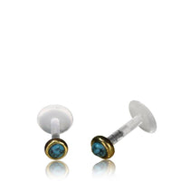 Load image into Gallery viewer, Labret Lippen Piercing Bio Acryl Türkis antik golden Brass Tragus Conch Helix - chic-net.de
