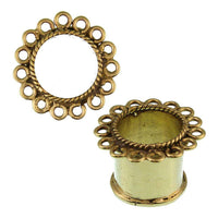 Load image into Gallery viewer, Brass Tunnel Seil Circles of Life antik gold nickelfrei Plug Organic Messing Expander Ohrschmuck - chic-net.de
