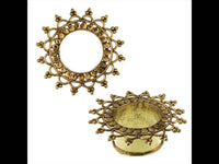 Load image into Gallery viewer, Brass Tunnel antik golden Kreise Bögen Rand nickelfrei Plug Organic Ohrschmuck Messing - chic-net.de
