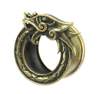 Cargar imagen en el visor de la galería, Brass Tunnel Midgard Viking Weltenschlange antik gold - chic-net.de
