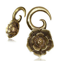 Load image into Gallery viewer, Ohrgewichte Piercing Messing Brass Ohrhänger antik golden Holz 3mm 4mm 5mm 6mm - chic-net.de
