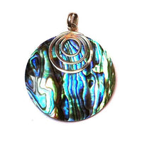 Cargar imagen en el visor de la galería, Abalone Perlmutt Muschel Silberanhänger Anhänger Kette 925er Sterling Silber Unisex Schmuck rund Kreise - chic-net.de
