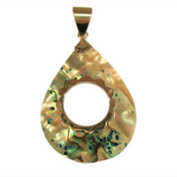 Cargar imagen en el visor de la galería, Abalone Perlmutt Muschel Silberanhänger Anhänger Kette 925er Sterling Silber Unisex Schmuck Tropfen Loch - chic-net.de
