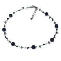 Cargar imagen en el visor de la galería, Achat Kette Damen Glasperlen Perlen Glitzer Waben Kugeln lila nickelfrei Karabiner - chic-net.de
