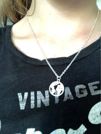 Cargar imagen en el visor de la galería, Anhänger 925 Sterling Silber Welt Karte Erde Globus - chic-net.de
