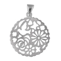 Load image into Gallery viewer, Anhänger Schmetterlinge Vogel Blumen matt Sterling Silber 925 Silberanhänger Damen Schmuck Kette - chic-net.de
