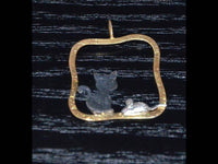 Cargar imagen en el visor de la galería, Anhänger Silber 925 vergoldet schwarz Katze Maus - chic-net.de
