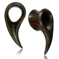 Load image into Gallery viewer, Arangholz Tunnel Tropfen Dorn gebogen double flared dunkel - Preis pro Stück - chic-net.de
