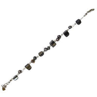 Load image into Gallery viewer, Armband blau grau Perlmutt Splitter Perlen Damen 18-20 cm verstellbar nickelfrei Karabiner - chic-net.de
