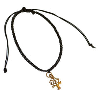 Load image into Gallery viewer, Armband geflochten verstellbar schwarz Messing Anhänger golden Baum des Lebens - chic-net.de
