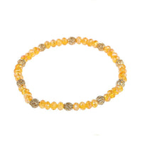Load image into Gallery viewer, Armband Perlen facettiert orange schimmernd Brass Kugel verstellbar - chic-net.de
