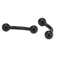 Cargar imagen en el visor de la galería, Banane Curved Barbell Piercing mit Kugeln Basic 12 mm Edelstahl schwarz - chic-net.de
