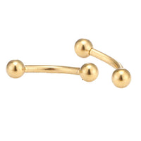 Cargar imagen en el visor de la galería, Banane Curved Barbell Piercing mit Kugeln Basic lang 15 mm Edelstahl goldfarben - chic-net.de
