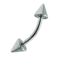 Load image into Gallery viewer, Banane mit Cones / Curved Barbell Piercing mit Cones aus Edelstahl silbern - chic-net.de
